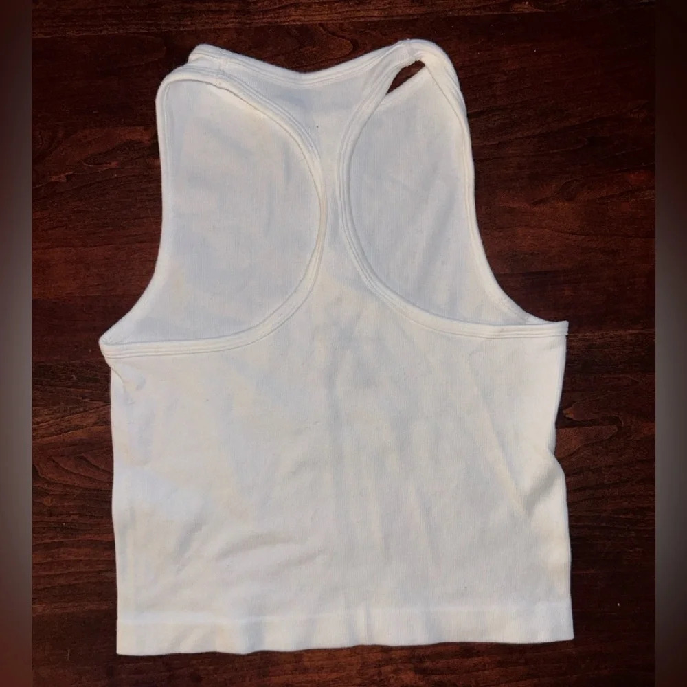 Intimately Free People White High Neck Racerback Cropped Tank Top - Picture 3 of 3